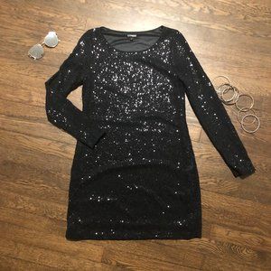 NWOT Express Sequins Long Sleeve Mini